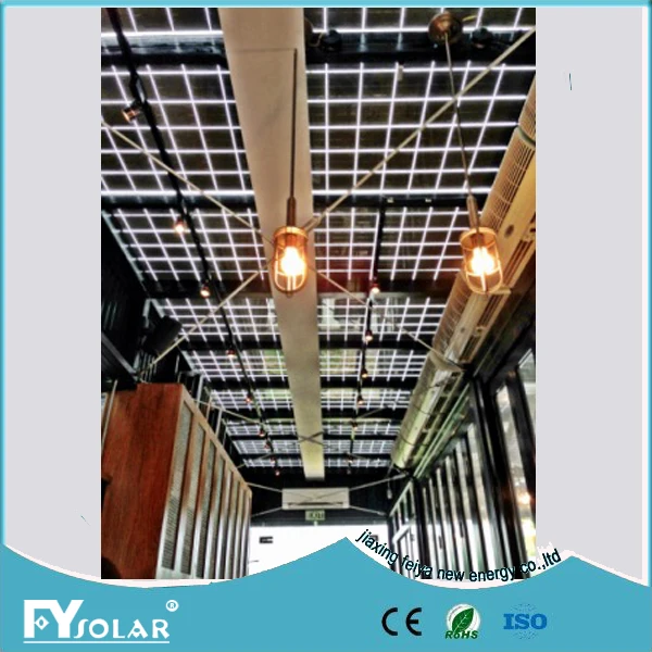 Competitive Price Per Watt of BIPV Double Glass Transparent Solar Panel Roof