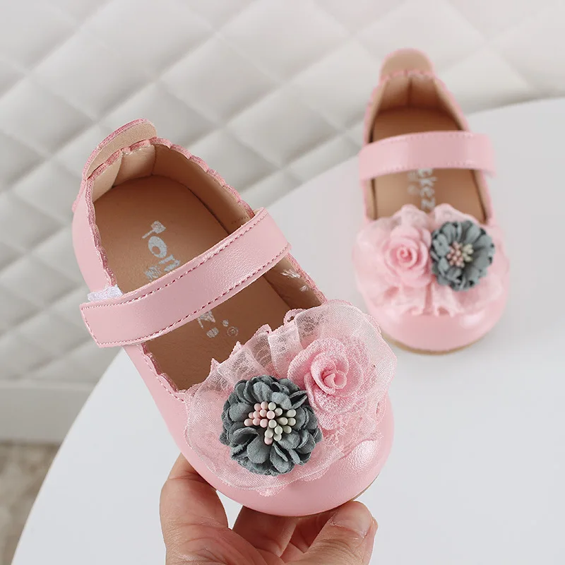 
Wholesale Girl Floral Soft Princess Baby Kids Shoes 