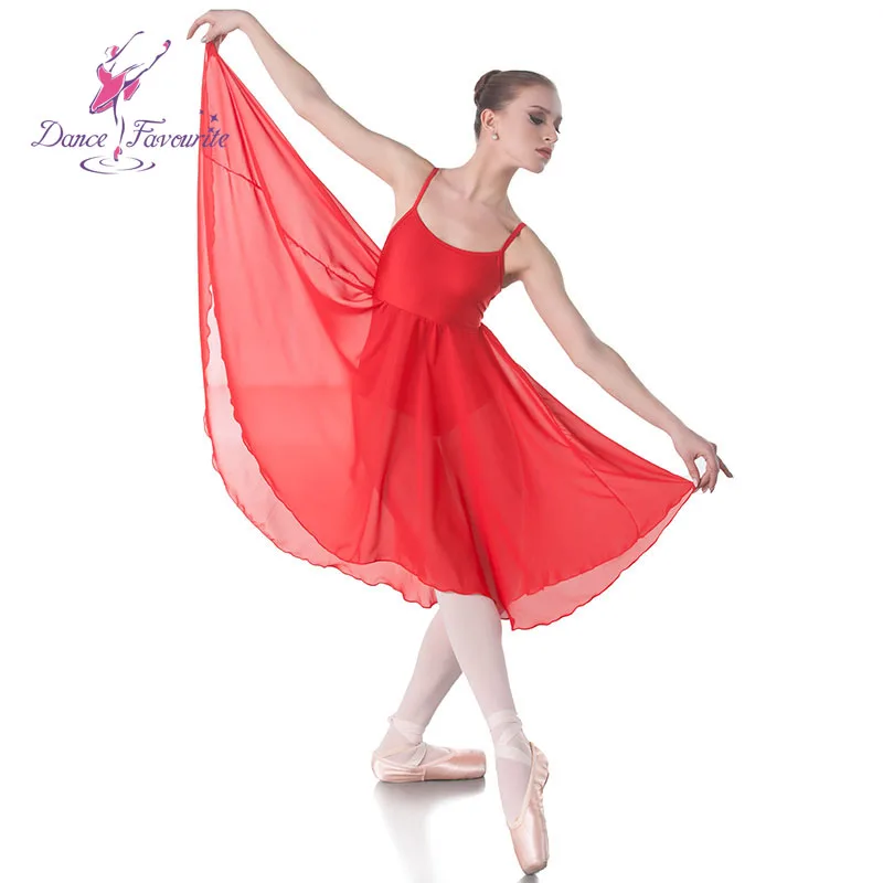 Top Selling Red Chiffon Dress for Adult Girls Ballet, Lyrical and Contemporary Dancing 02D0120