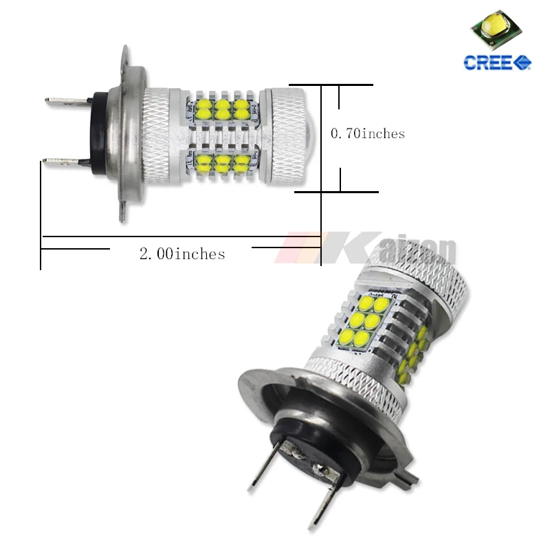 6000K High Power H7 LED Bulb For Hyundai Genesis Sonata Veloster Accent on High Beam Daytime Running Light
