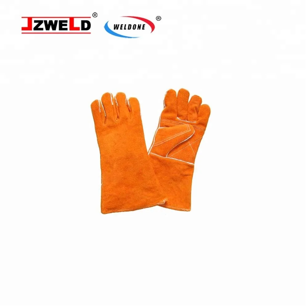14' 16 Inch Cow Split Leather Cut/Heat Resistant Gloves Work Leather Industrial Gloves Welding Safe Hands Gloves With Grade AB