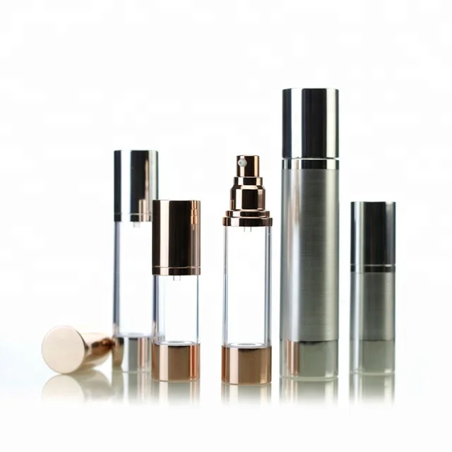 WSZ 10/15/20/30/50/60/100/120/170/200ml Classic Design Plastic AS Aluminum Cosmetic Skincare Airless Pump single wall Bottle