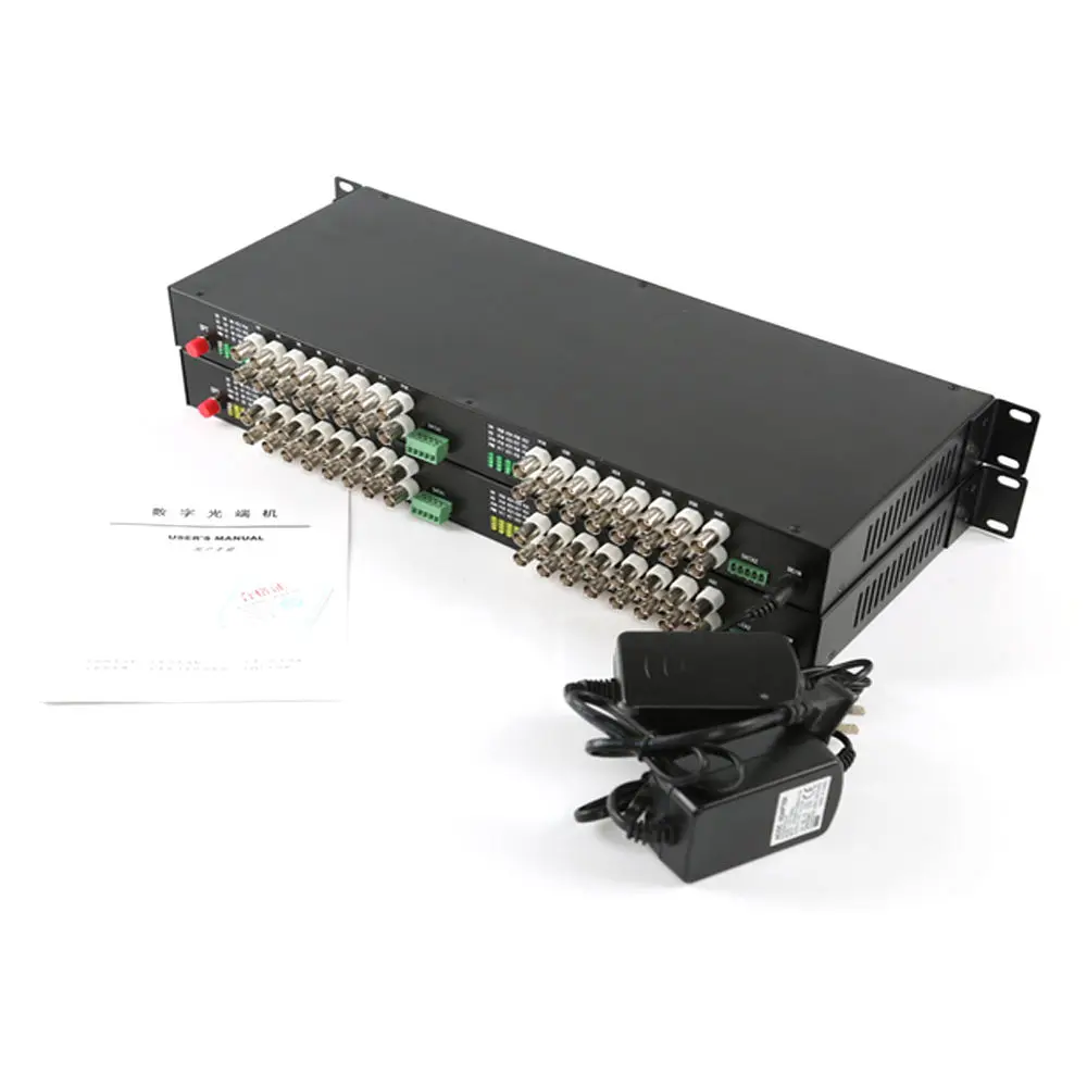 32 Channels AHD/CVI/TVI combined RS485 data fiber optic video media converter