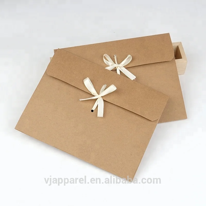 eco-friendly kraft paper box envelope with customized colorful logo
