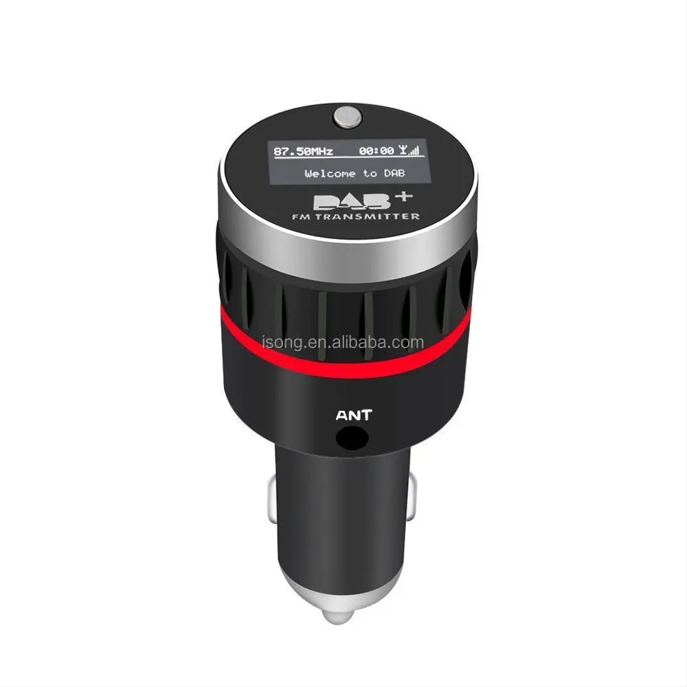 0.96 OLED Plug-and-Play In-Car DAB Radio Adapter FM Transmitter With USB Charge