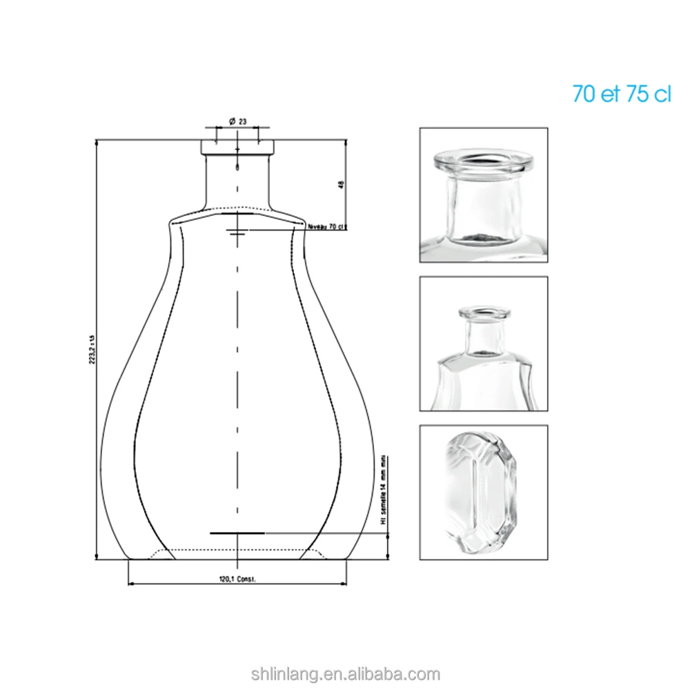 Шанхай, linlang, Высококачественная стеклянная бутылка бренди под заказ