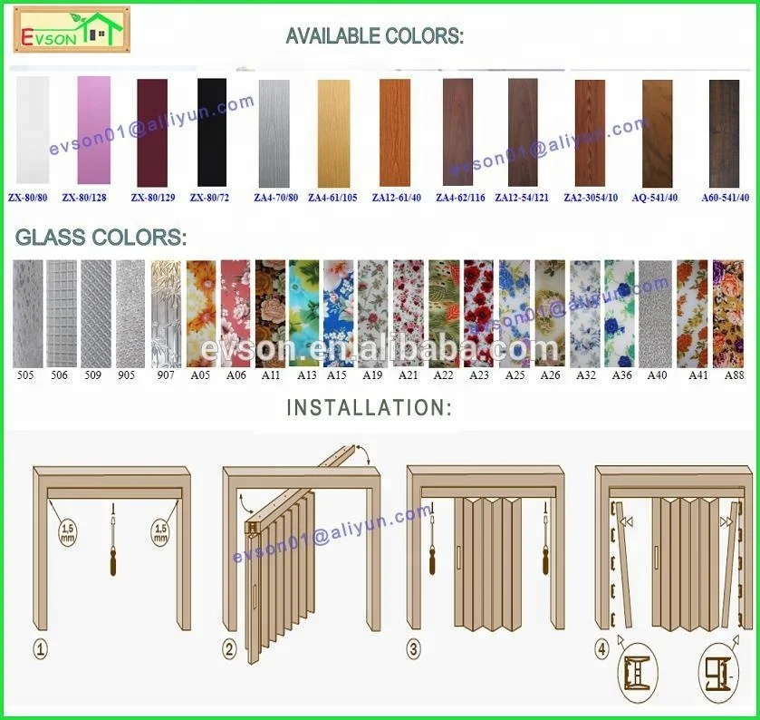 Partition Wall PVC Sliding Folding Accordion Doors