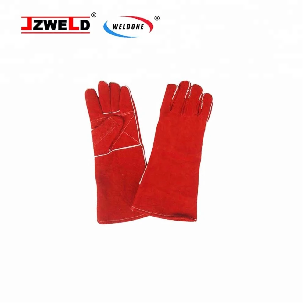 14' 16 Inch Cow Split Leather Cut/Heat Resistant Gloves Work Leather Industrial Gloves Welding Safe Hands Gloves With Grade AB