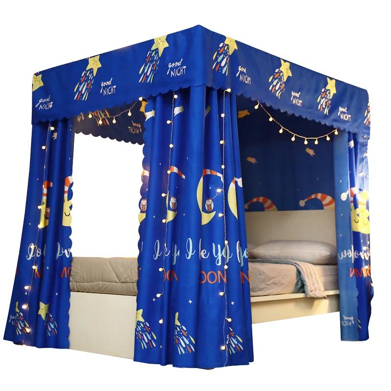 Starry Sky  Luxury Printed Fabric Customize Size Including Mosquito Net stands Fashion Adult Home Bed Curtain