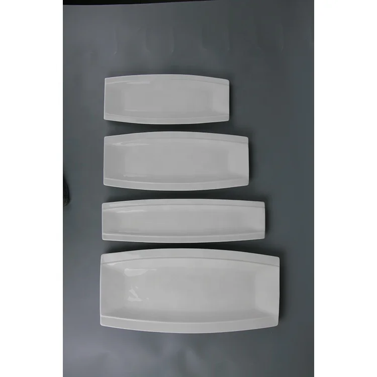 Wholesale rectangular shaped barbecue all sizes airline shape fine porcelain 