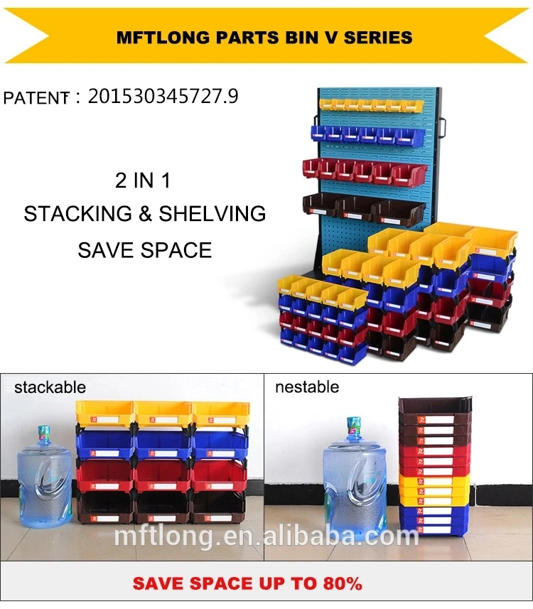 
Openning Wrokshop Spare Plastic Storage Stack Parts Tool Bin Small Parts Storage Organizer Box 