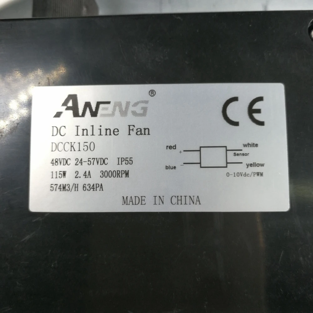 Inline Pipe Exhaust Fan DC  24v 48v 160mm  Duct Fan