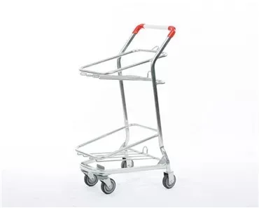 
Double Layer 2 Tiers Basket Shopping Trolley Cart for Supermarket with Handle Push 