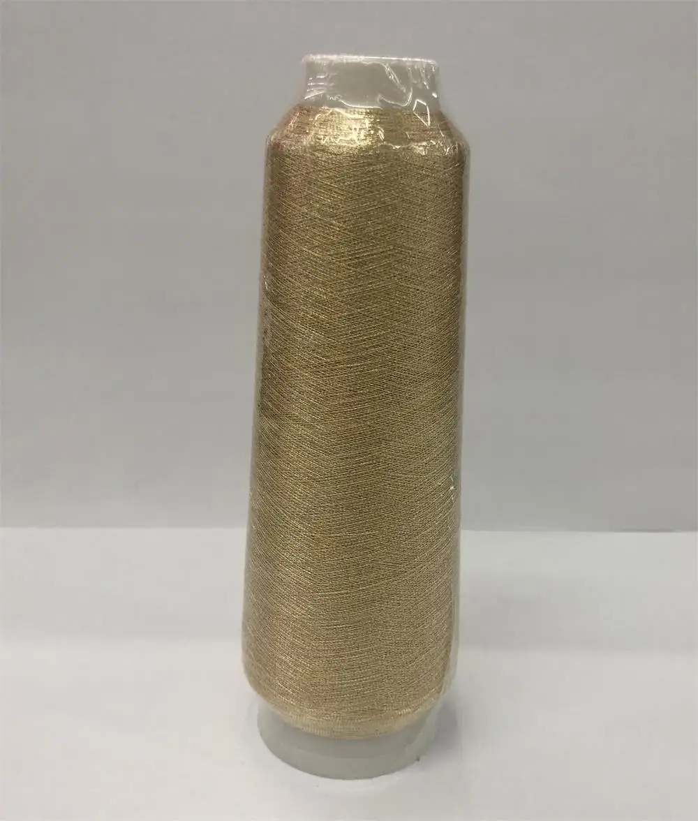
150D Polyester Pure Silver Pure Gold Viscose Metallic Yarn 