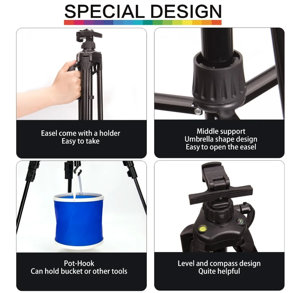 
Aluminum Alloy Adjustable Metal Easel Drawing Set Stand Hand Telescopic Sketch Painting Easel For Artist Painting 
