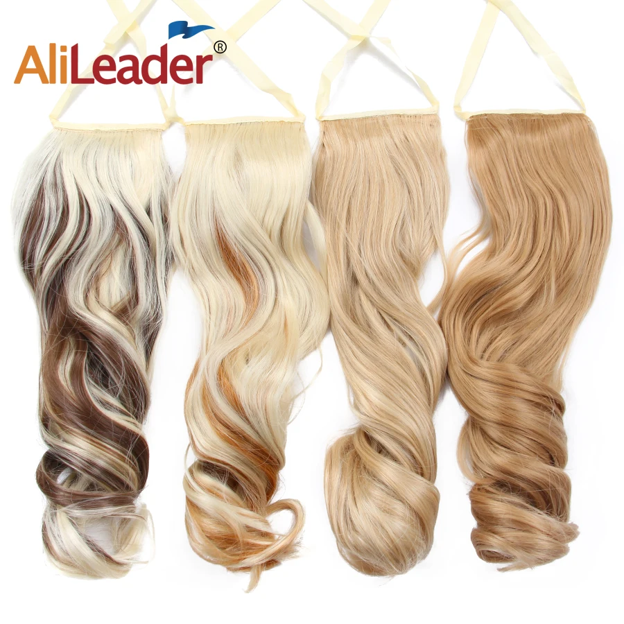 AliLaader 20 Inches 21 Colors Body Wave Ponytail Synthetic Hair Ponytail Hair Bundles For Women