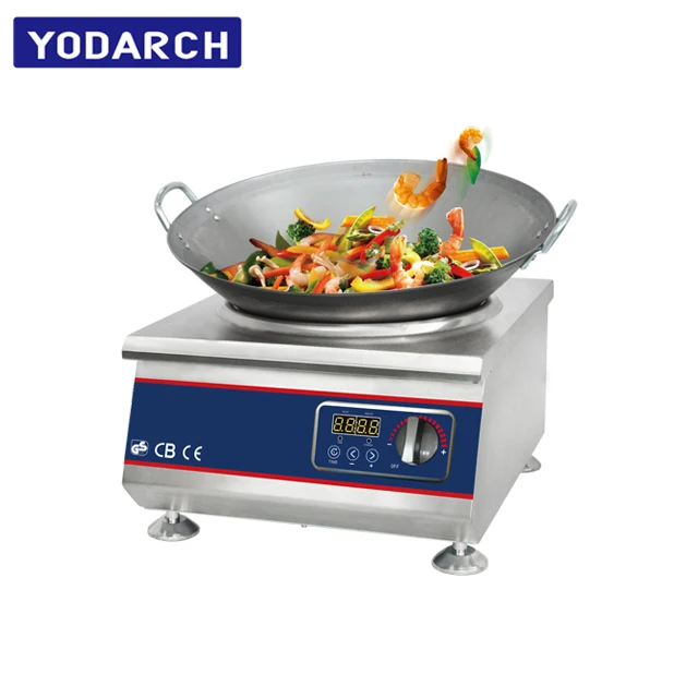 5KW 220V Stainless Steel Universal Commercial Induction Wok Burner Range Stove Cooker For Stir-Frying