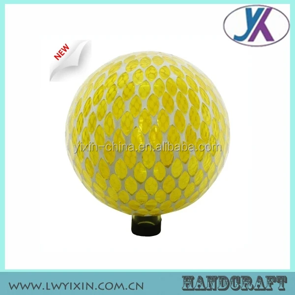 10 Inch Round Dots Green Mosaic Glass Gazing Garden Decoration Ball