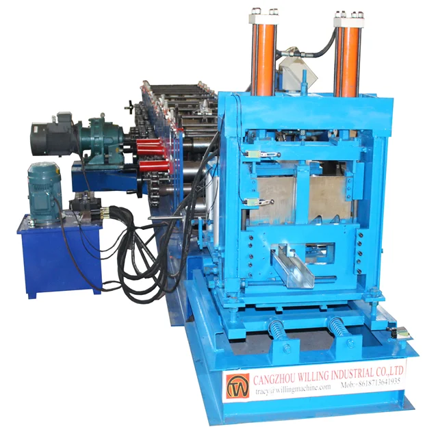 
Hydraulic cutting Steel Profile Channel Shape Metal C Z purlin making machine C purlin roll forming machine 