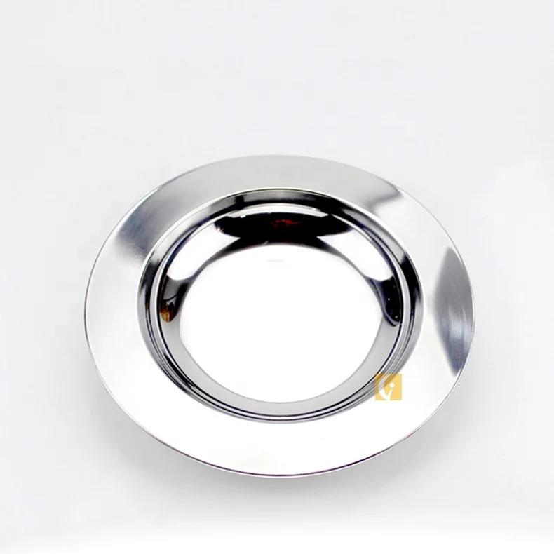 18 cm cheap wholesale metal dinner plates stainless steel dish for sale