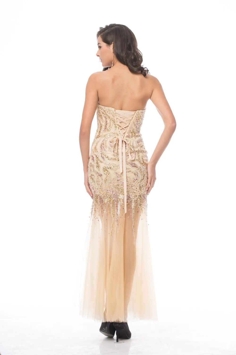 Luxury handmade appliqued long party wear sexy beautiful Dubai evening dresses