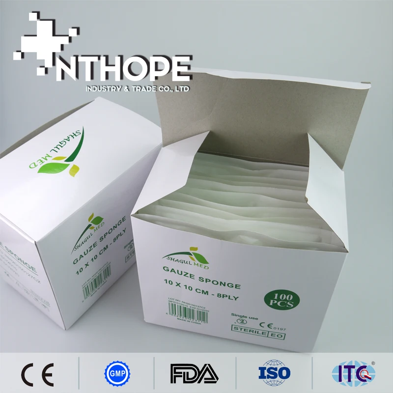 medical sterile products types of sterile gauze swab with radiopaque thread