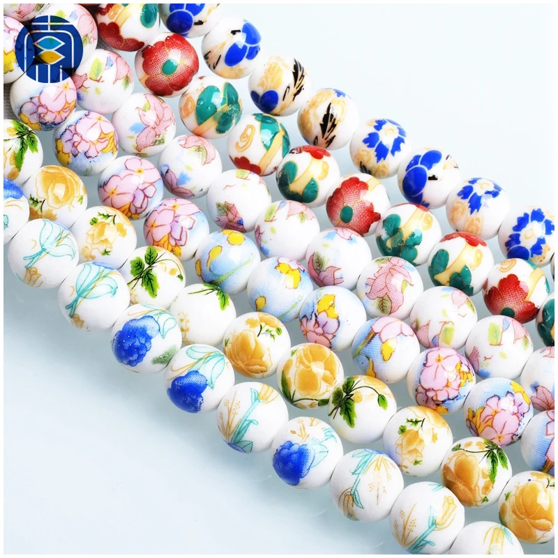 
Yiwu Porcelain Animal Beads Wholesale Round Fancy Ceramic Beads For jewelry making 