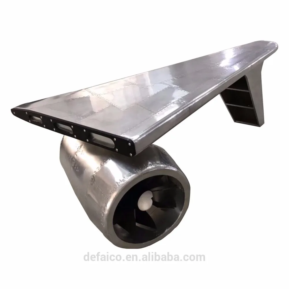 Самолет мебель крыло стол алюминиевые заклепки авиационный винтажный промышленный официальный/кофейный металлический