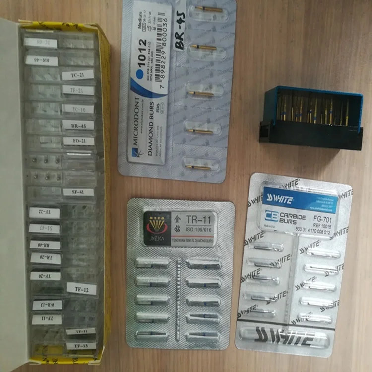 High Speed and Low Speed Tungsten Carbide Steel Diamond Dental Drill Bur Tools for Dentist