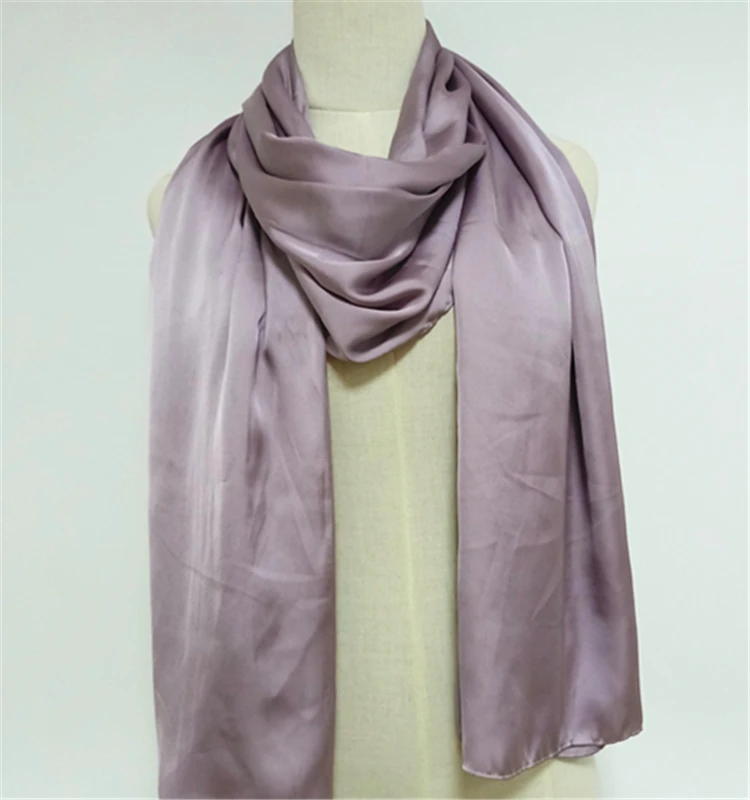 Wholesale Bulk Long Satin Shawl Head Scarf Plain Style for Adult Muslim Women Dyeing Bulk Ethnic Scarves & Shawls