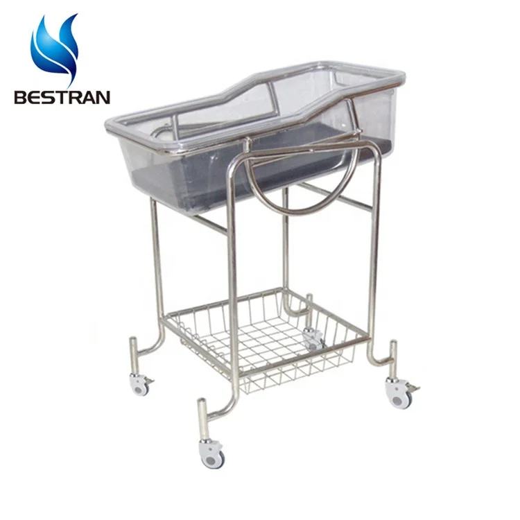 BT-AB101 Height Adjustable Baby Bassinet Cart Mobile Medical Infant Cot Crib Hospital ABS Plastic with Plastic Hospital Bed