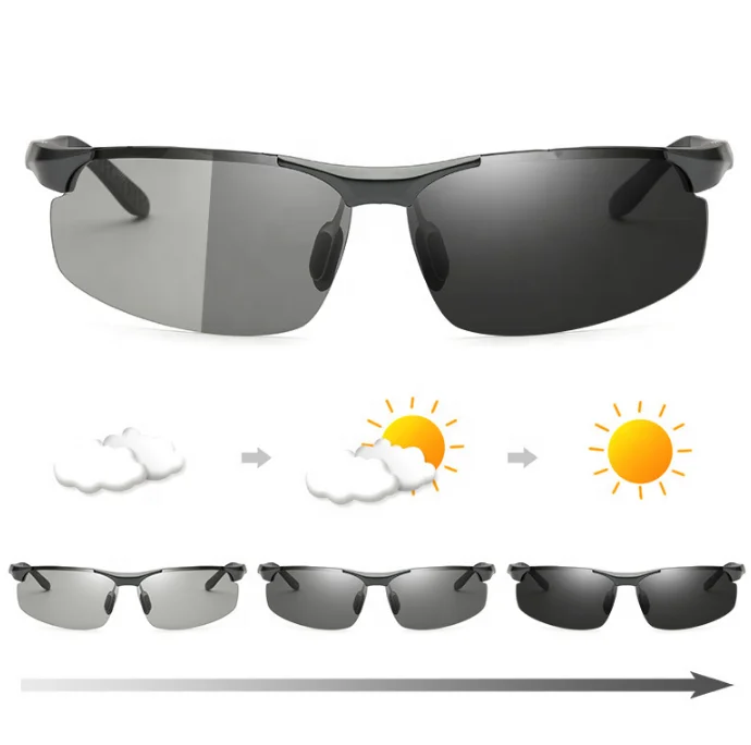 Mens photochromic sunglasses polarized sunglasses for day and night outdoor men sunglass