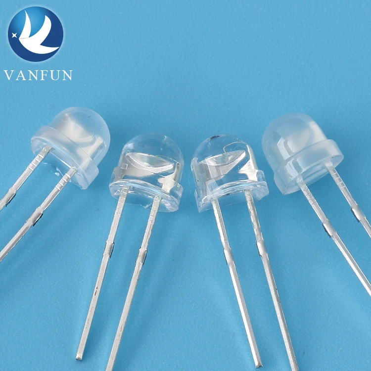 china supplier through hole manufacture of mini straw hat led diode 5mm dip led uv led light emitting diode