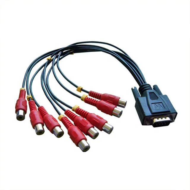 Multiple RCA Female Connectors to DB9 Male Cable