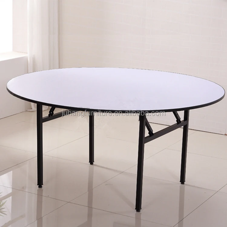 Wholesale Hotel Furniture Durable Customized Size Dining PVC Top Plywood Restaurant Folding Table