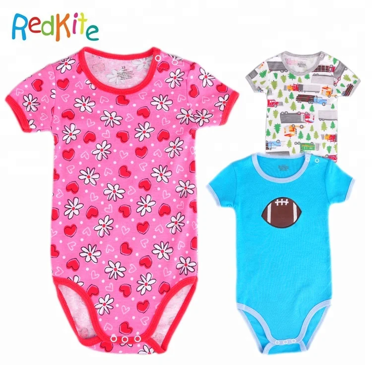 Wholesale 100% cotton short sleeve baby clothes custom print baby romper infant bodysuit