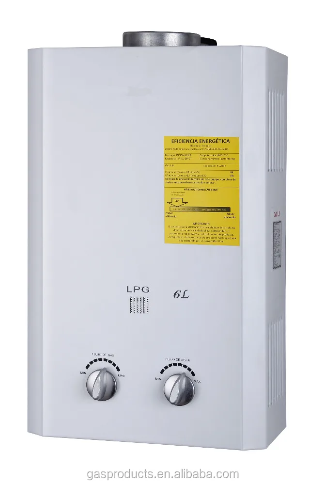 LPG Gas type water heater with safety valve