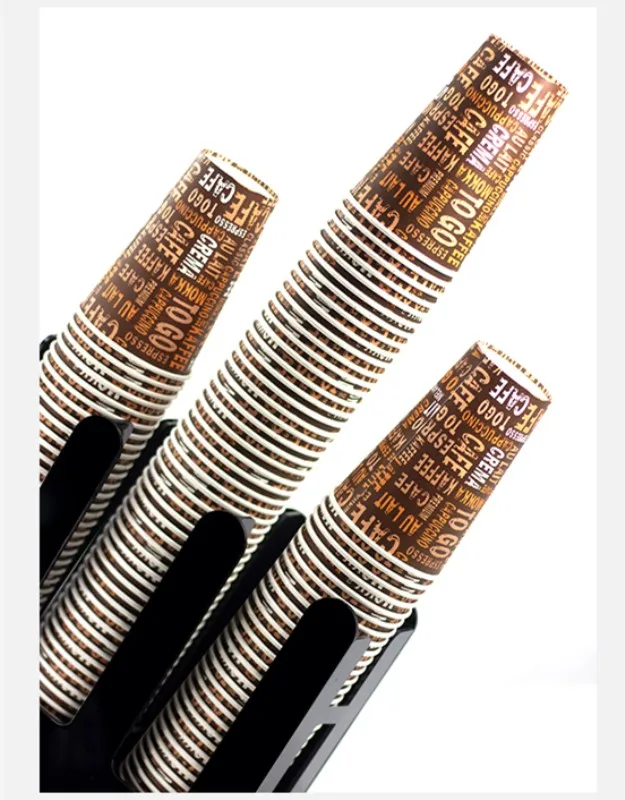 Custom Acrylic Disposable Cups Display Holder Shelf  for Coffee shop KFC and MacDonald