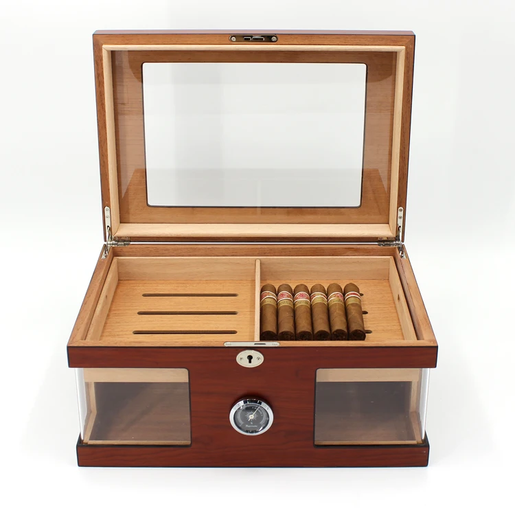 
wholesale modern solid acrylic cigar box cedar wooden cigar humidor 