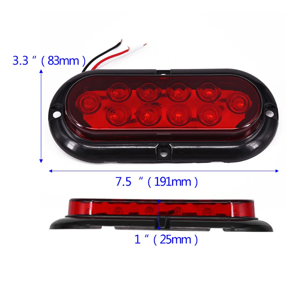 6-дюймовый овальный светодиодный осветитель прицепа грузовика задний фонарь стоп поворот хвоста грузовик howo привело ограждение светлая