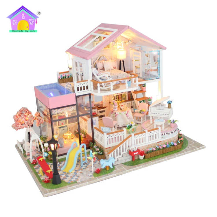 Wholesale wooden doll house furniture model with furniture best friend birthday wishes