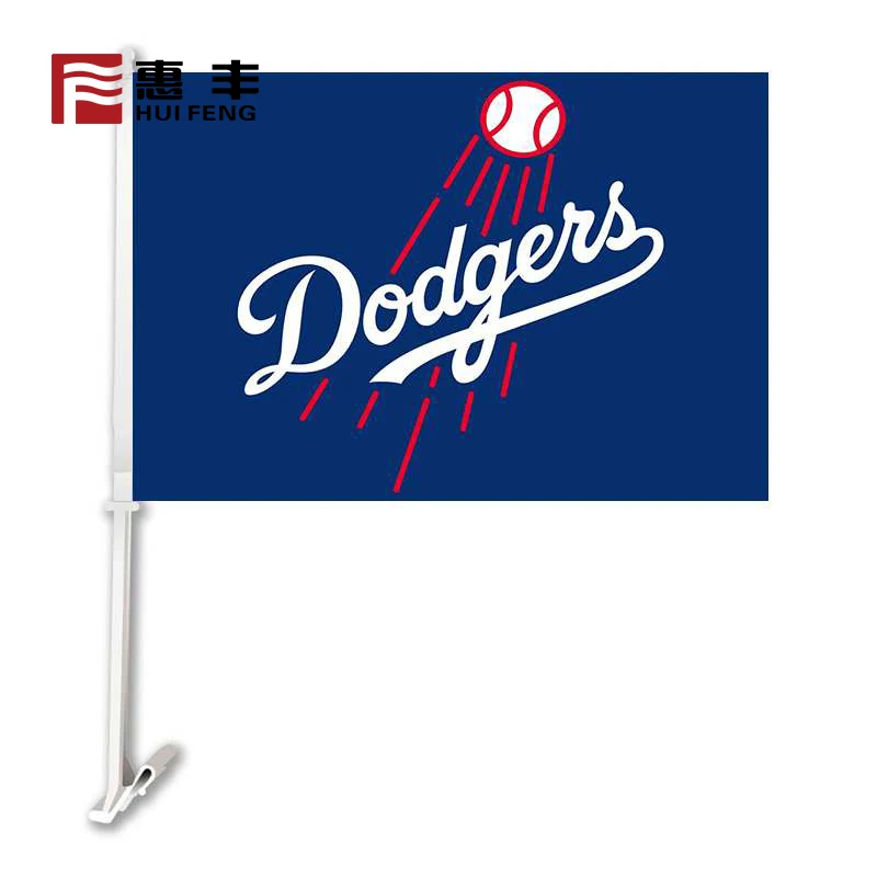Los Angeles Dodgers Car Flag 30X45Cm Polyester With Plastic Flag Pole