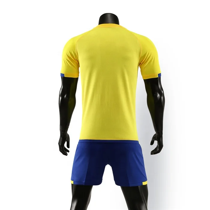 2019 Men Polyester Football Uniform Kits Plain Soccer Jersey Set