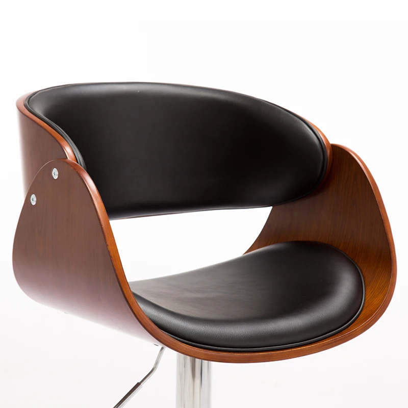 
high grade quality Walnut Wood and Crocodile Effect Bar Stool high end stools barstools Living room furniture 