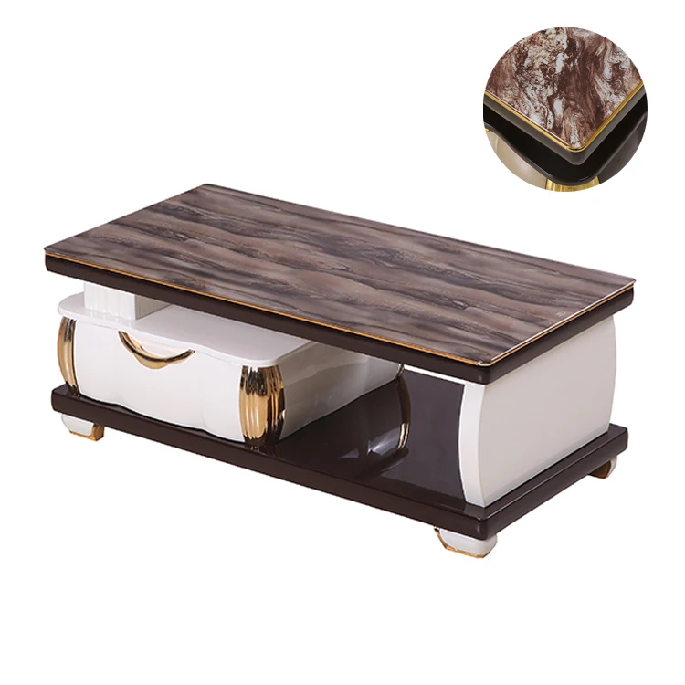 Уникальный Модный современный журнальный столик с черной мраморной столешницей, изысканные журнальные столики, официальная мебель для гостиной