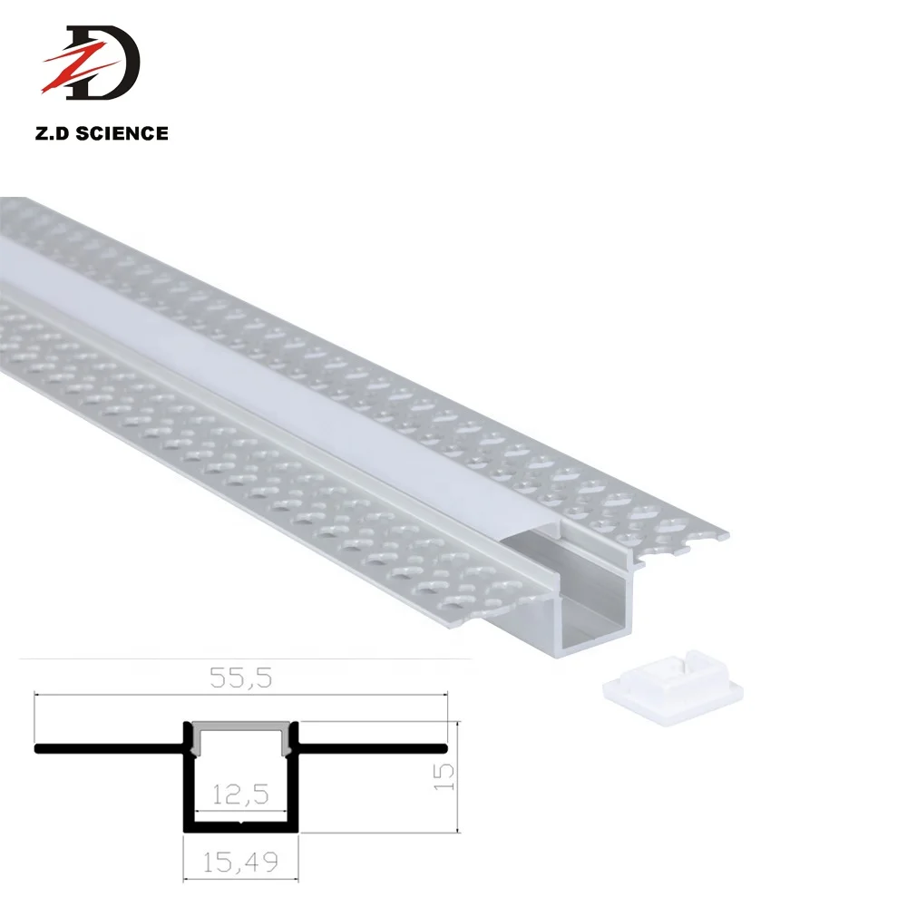 LED Strip Light Extrusion Alu Drywall Light Channel Gypsum PC Cover LED Aluminum Profile