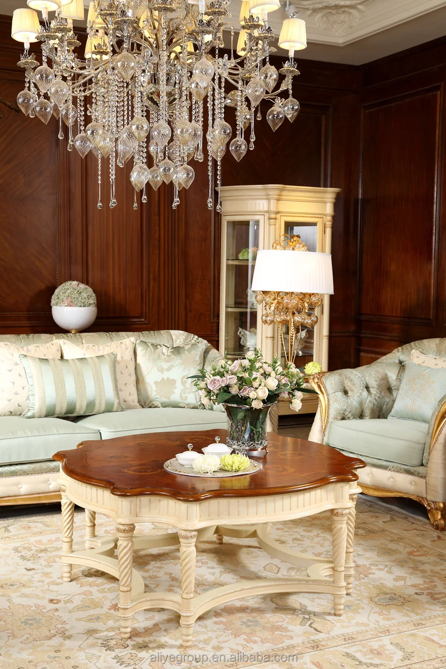 Aliye Luxury carved 7 seater sofa set image with fabric -SFD02