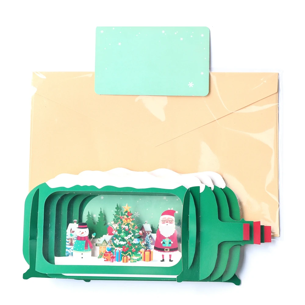 
handmade paper material Christmas drift bottle for christmas greeting 