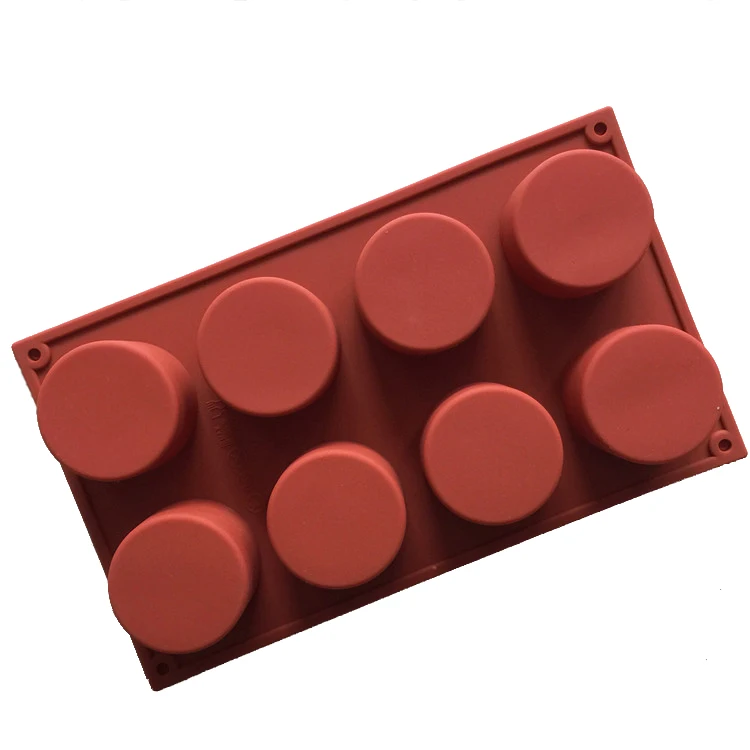 8 cavity Round Cylinder Soap mold silicone