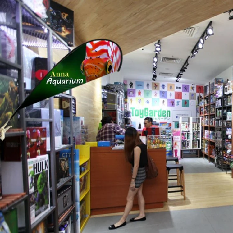 Custom Marketing Double Sided printing 3.5m Advertising P Beach Feather Banner Flag